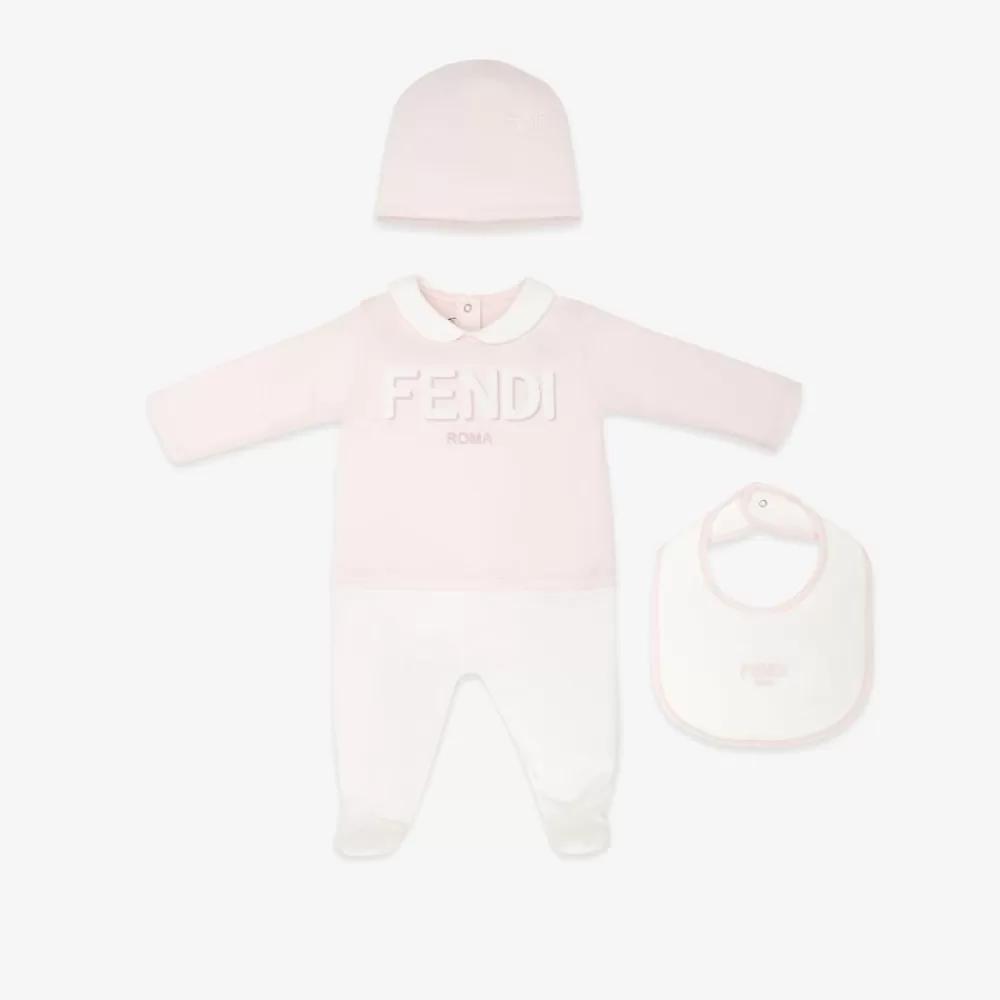 Bambina>Fendi Completino Roma In Jersey Rosa
