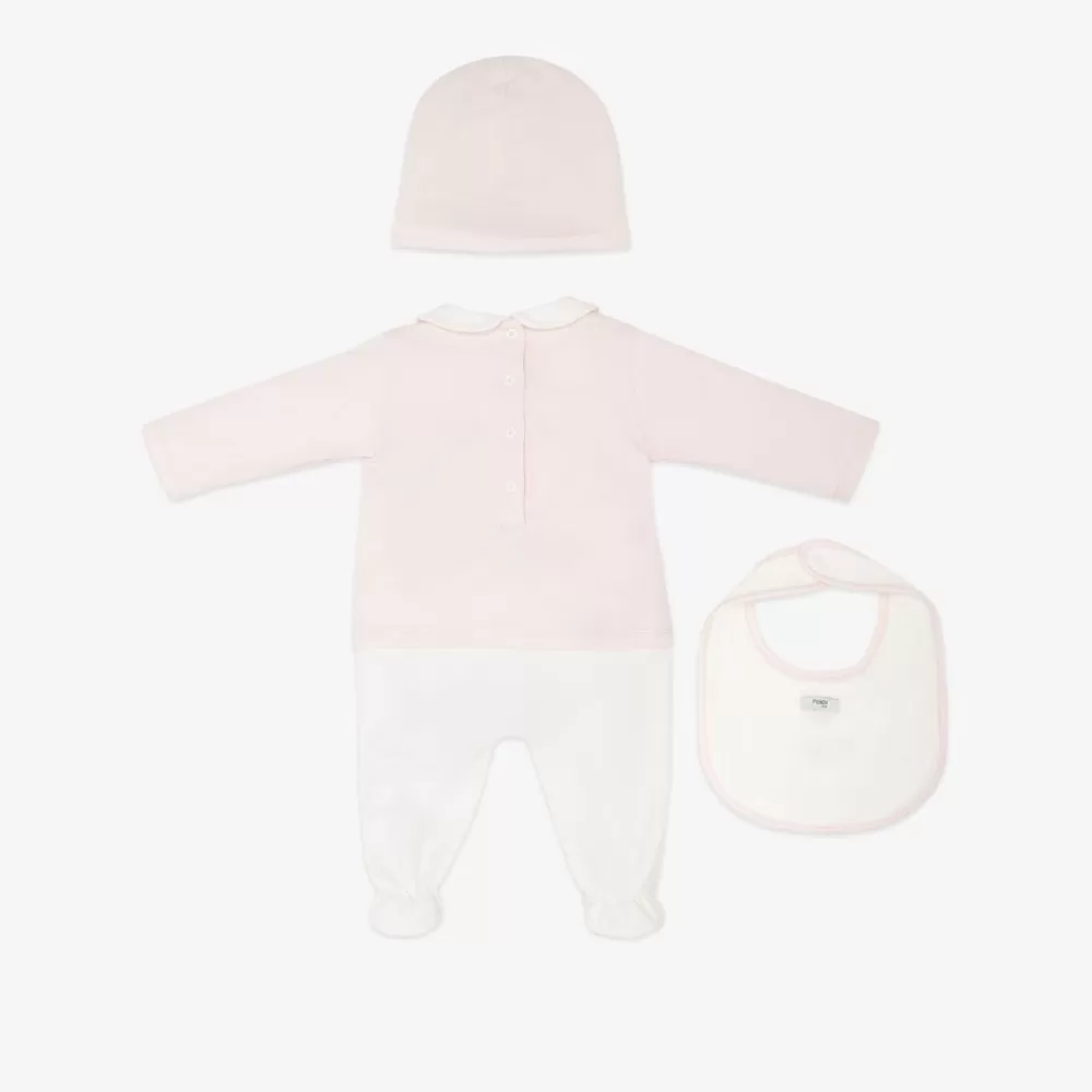 Bambina>Fendi Completino Roma In Jersey Rosa