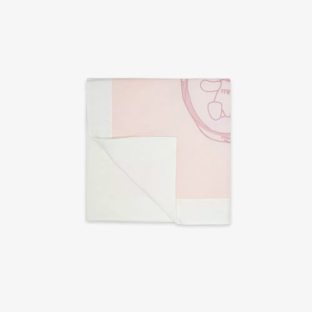 Bambina>Fendi Coperta In Jersey Rosa E Bianco