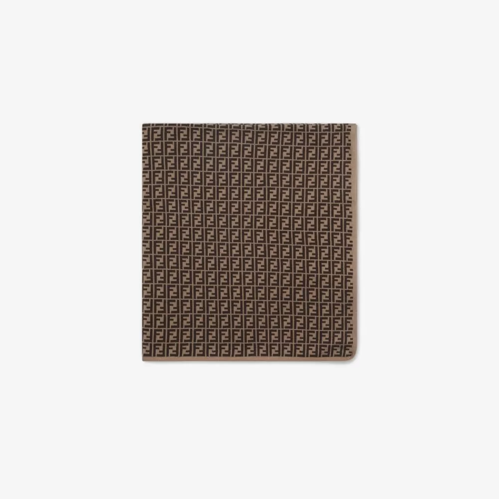 Passeggini E Accessori>Fendi Coperta In Maglia Di Cotone E Cashmere Con Logo Ff