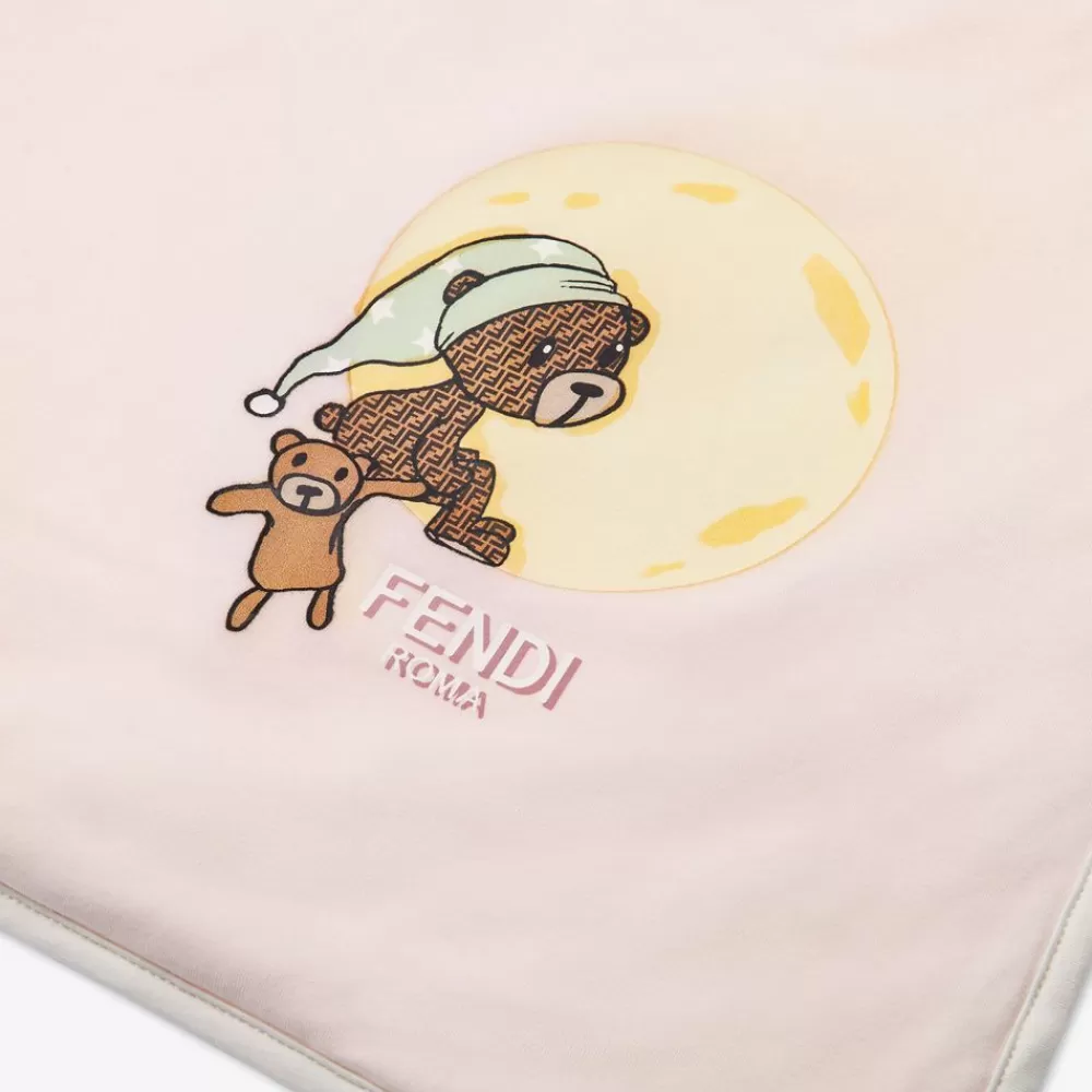Passeggini E Accessori>Fendi Copertina In Jersey Con Orsetto Rosa