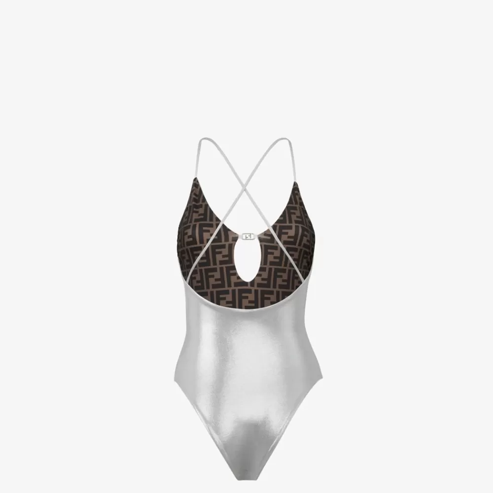 Costumi Da Bagno>Fendi Costume Da Bagno In Lycra® Color Argento