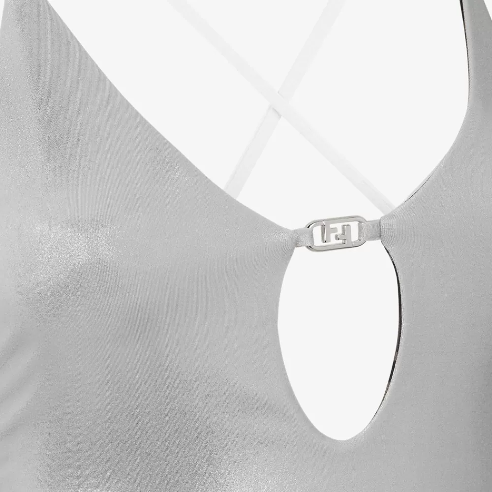 Costumi Da Bagno>Fendi Costume Da Bagno In Lycra® Color Argento