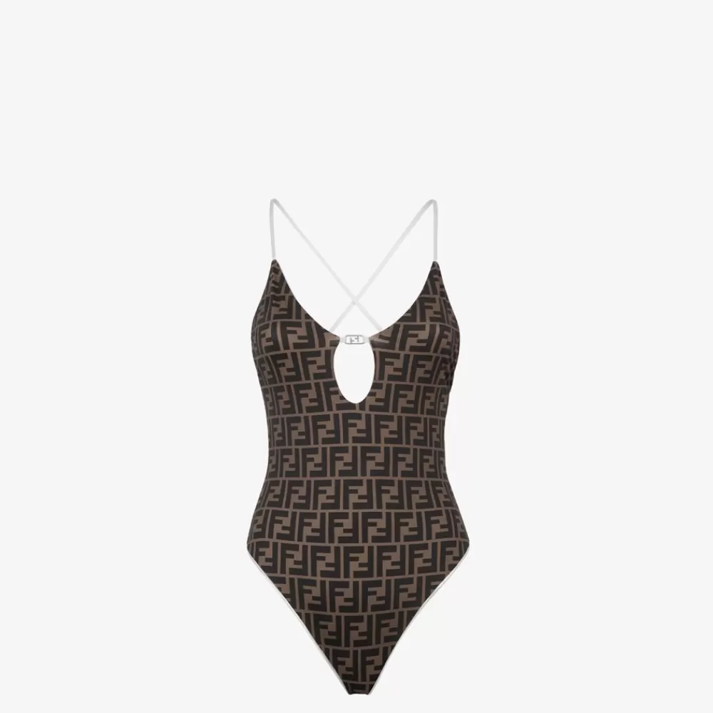 Costumi Da Bagno>Fendi Costume Da Bagno In Lycra® Color Argento