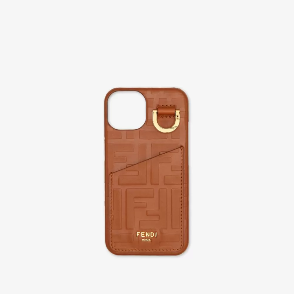Custodie Per Smartphone>Fendi Cover In Pelle Marrone