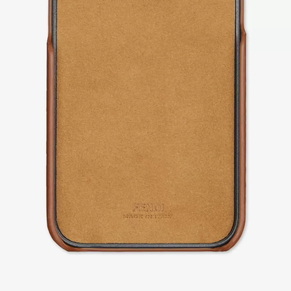 Custodie Per Smartphone>Fendi Cover In Pelle Marrone