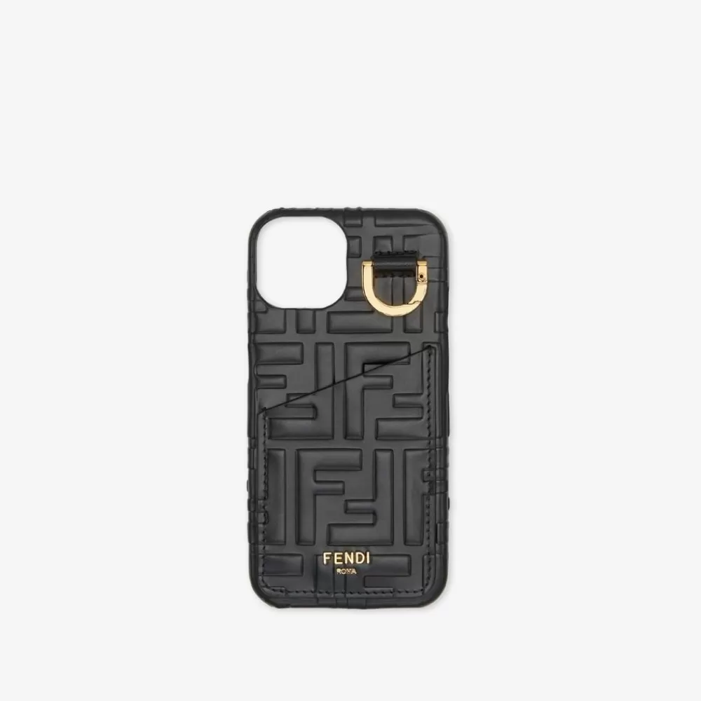 Custodie Per Smartphone>Fendi Cover In Pelle Nera