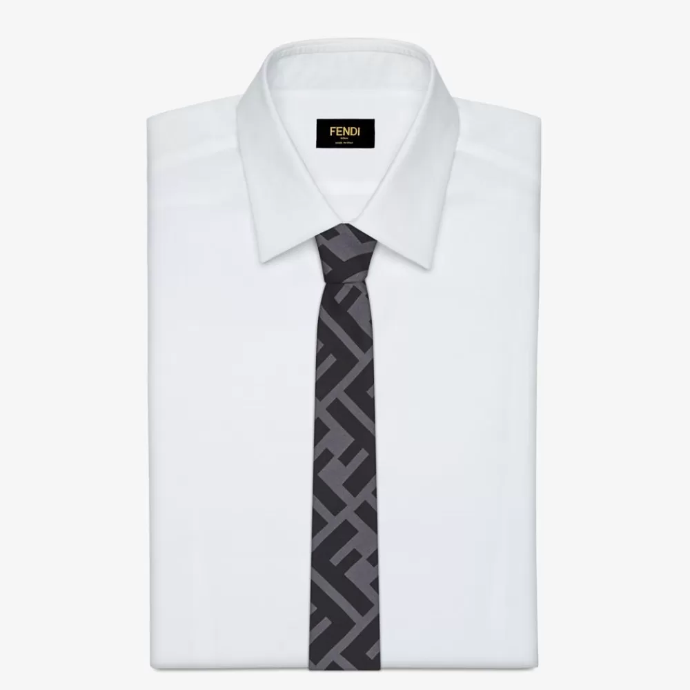 Cravatte>Fendi Cravatta In Seta Nera