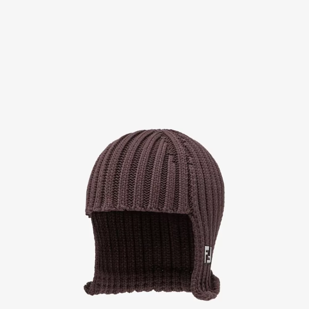 Cappelli E Guanti>Fendi Cuffia In Cotone Marrone