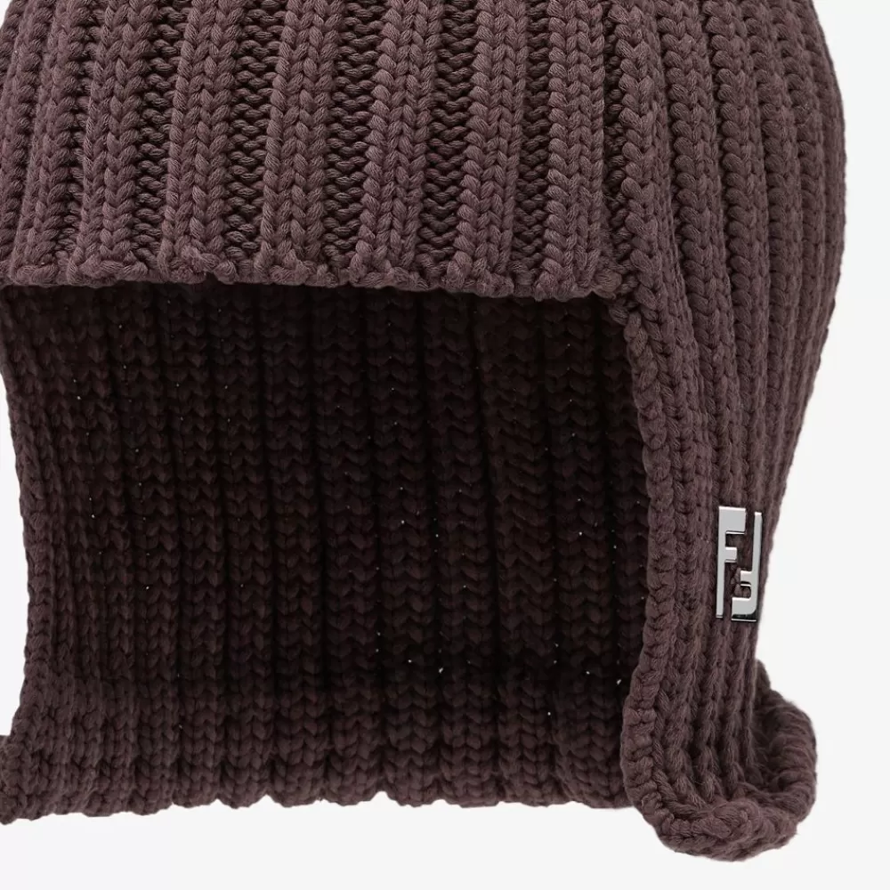 Cappelli E Guanti>Fendi Cuffia In Cotone Marrone
