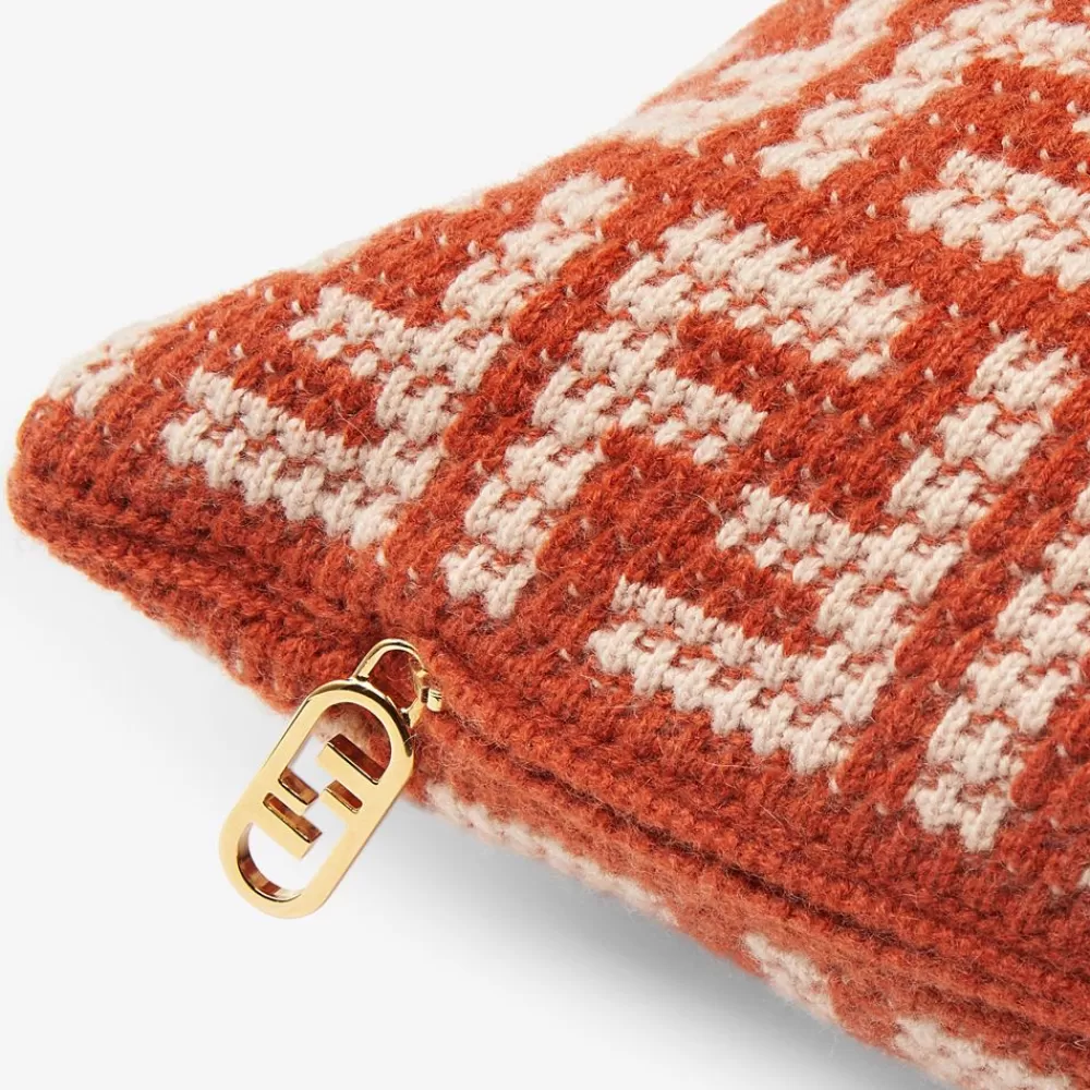 Regali Per La Casa New>Fendi Cuscino In Cashmere Color Terra