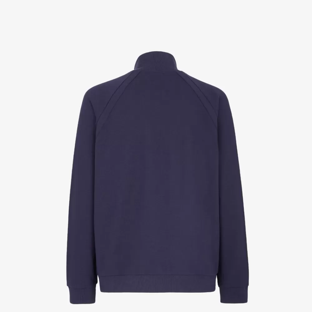 T-Shirt E Felpe>Fendi Felpa In Jersey Blu