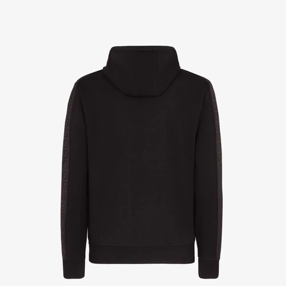 Cappotti E Capispalla>Fendi Felpa In Jersey Nero