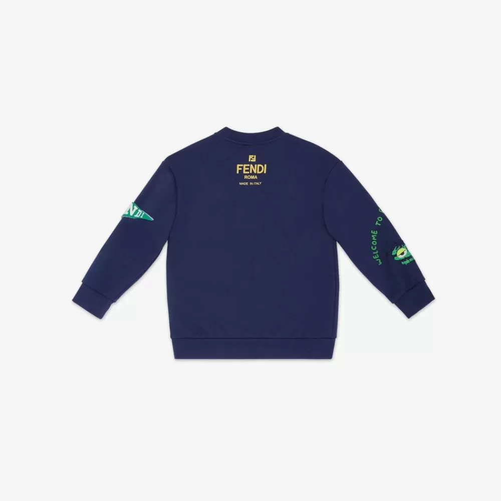 Abbigliamento>Fendi Felpa Junior Blu E Multicolor