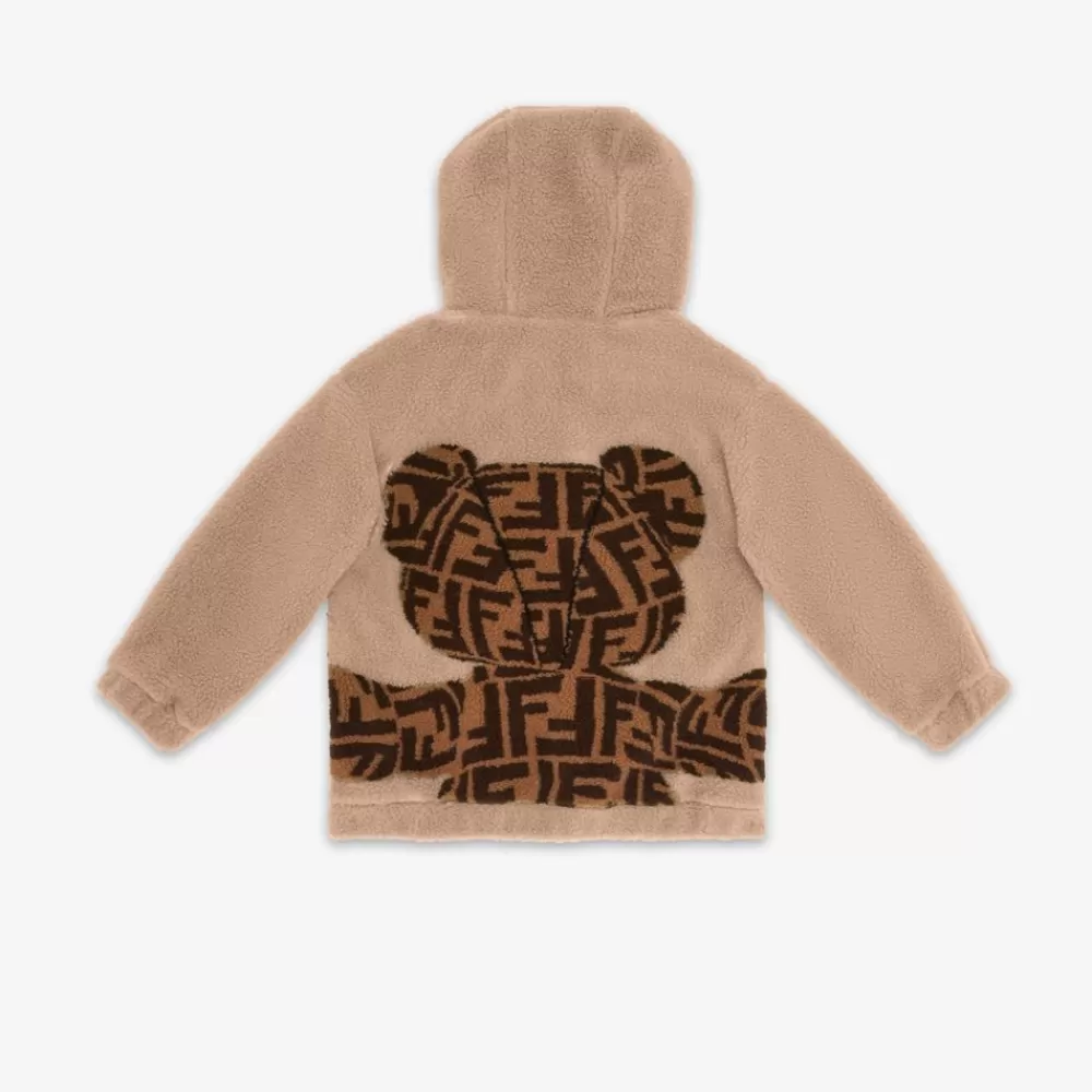 Bambino>Fendi Felpa Orsetto In Lana Beige