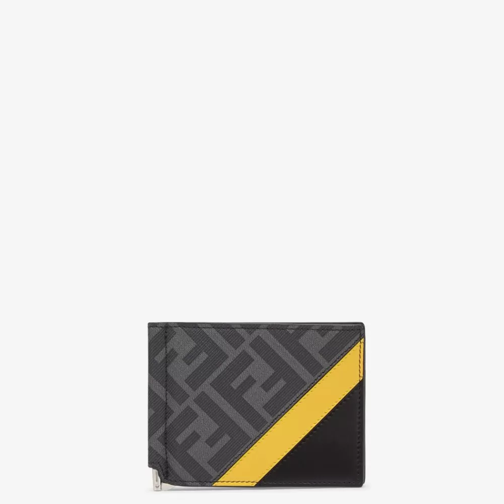 Portafogli>Fendi Ferma Banconote In Tessuto Grigio