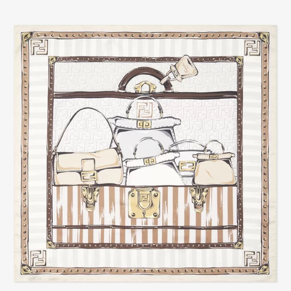 Foulard In Seta>Fendi Foulard In Seta Beige
