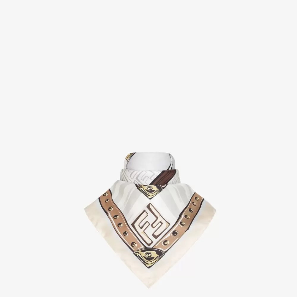 Foulard In Seta>Fendi Foulard In Seta Beige