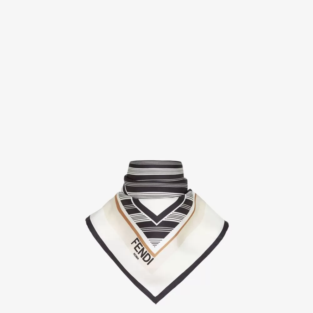 Foulard In Seta>Fendi Foulard In Seta Bianca
