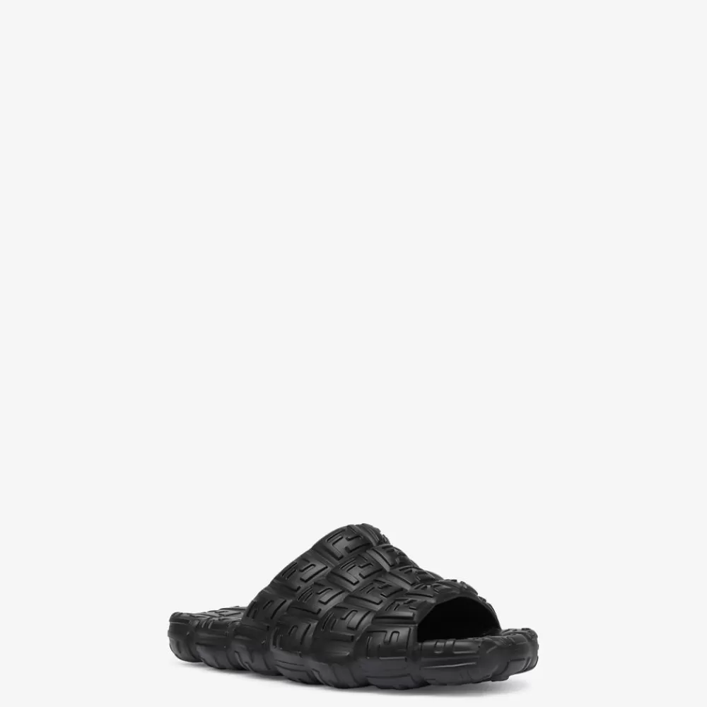 Slides E Sandali>Fendi Fussbet In Gomma Nera