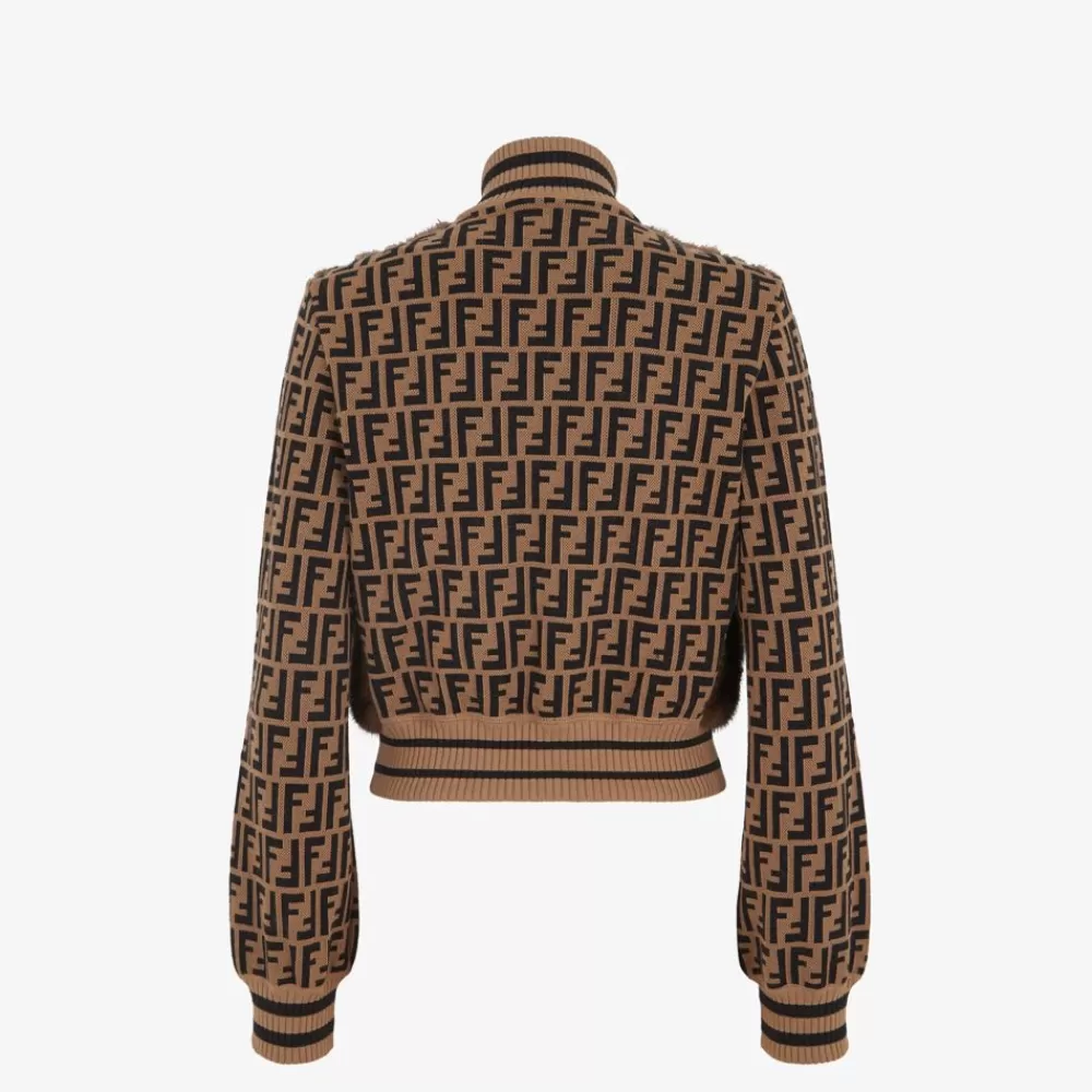 Cappotti E Capispalla>Fendi Giacca Bomber In Pelliccia Di Visone Ad Intarsio E In Maglia