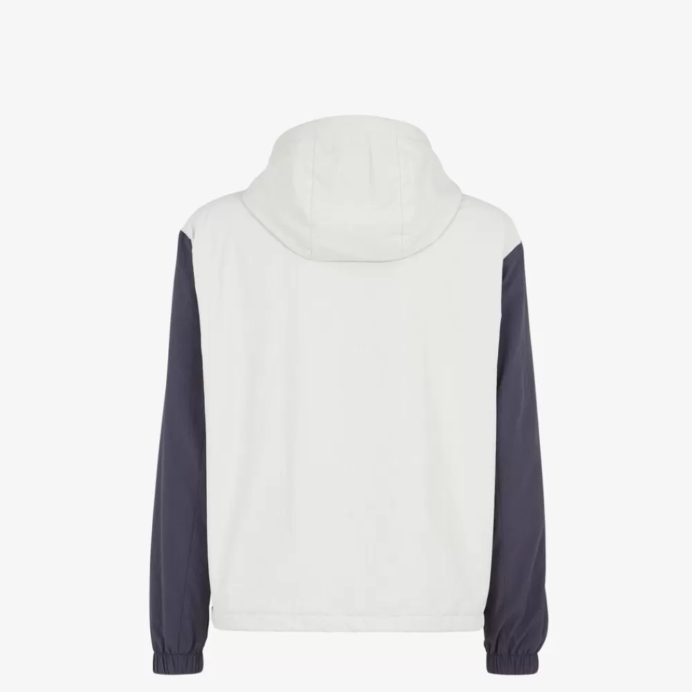 Cappotti E Capispalla>Fendi Giacca Da Golf In Nylon Bianco E Blu