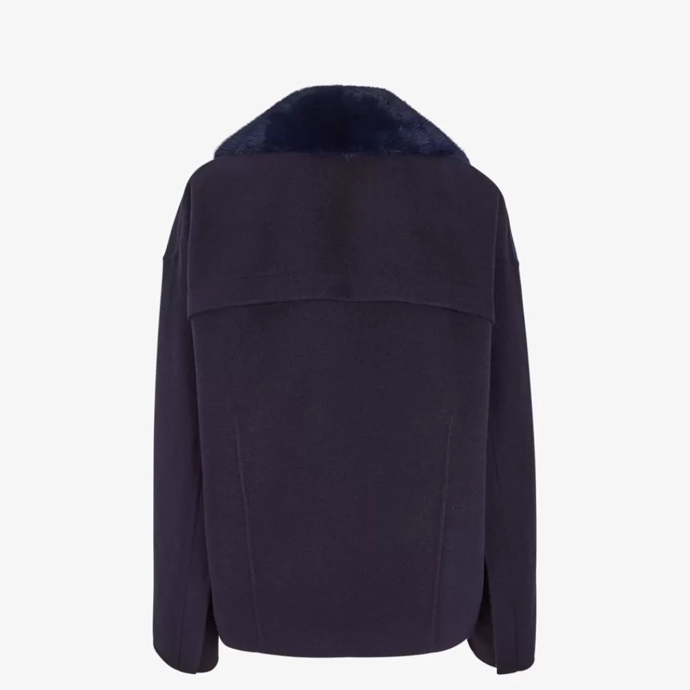 Cappotti E Capispalla>Fendi Giacca In Cashmere Blu