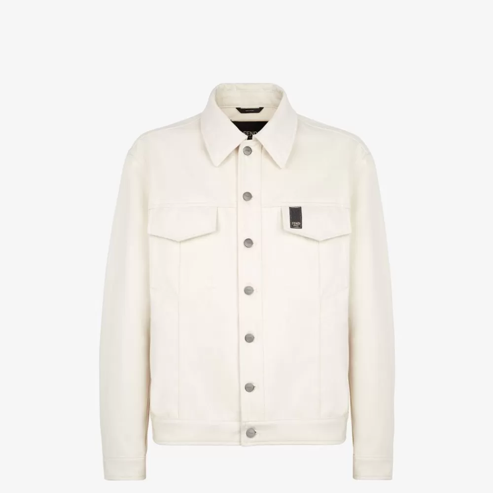 Cappotti E Capispalla>Fendi Giacca In Denim Bianco
