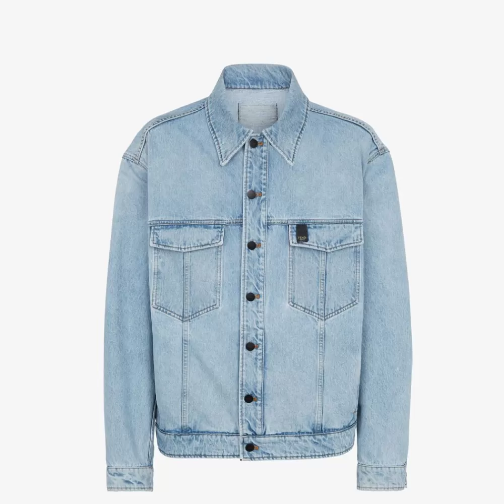 Cappotti E Capispalla>Fendi Giacca In Denim Blu