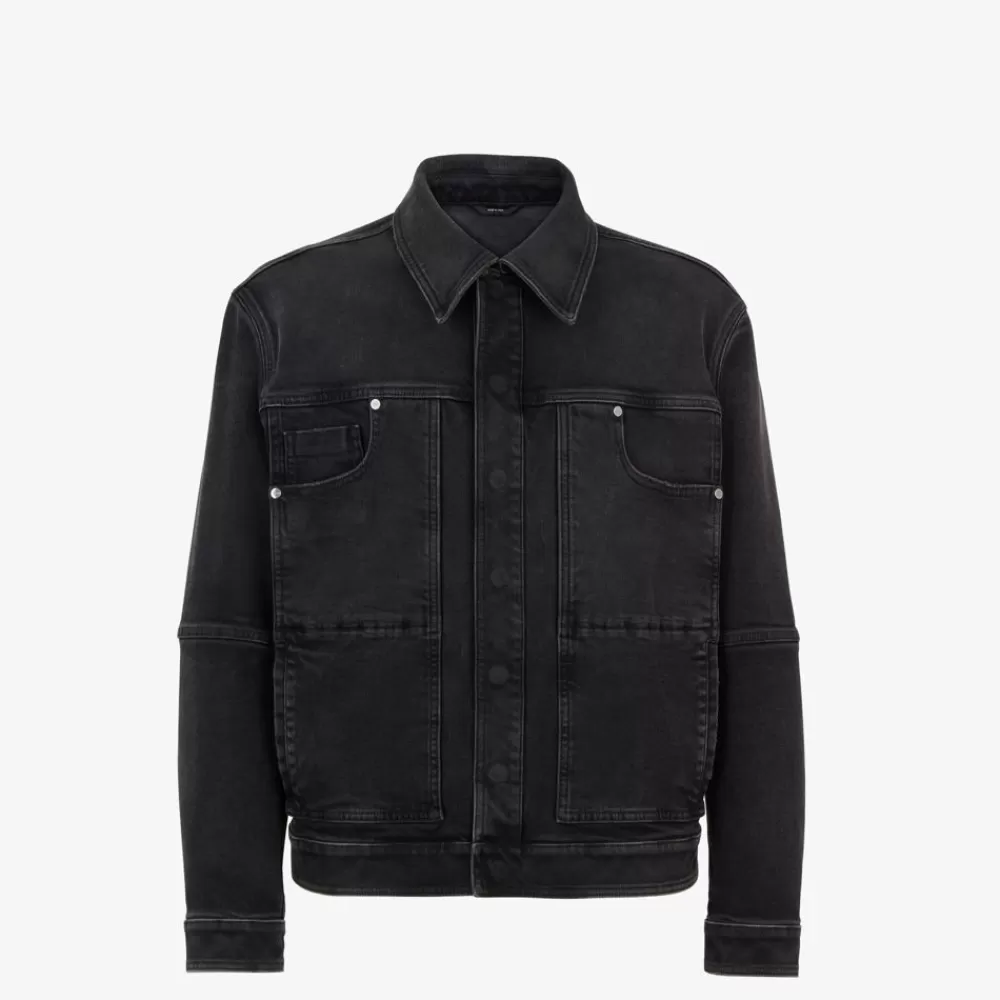 Cappotti E Capispalla>Fendi Giacca In Denim Nero