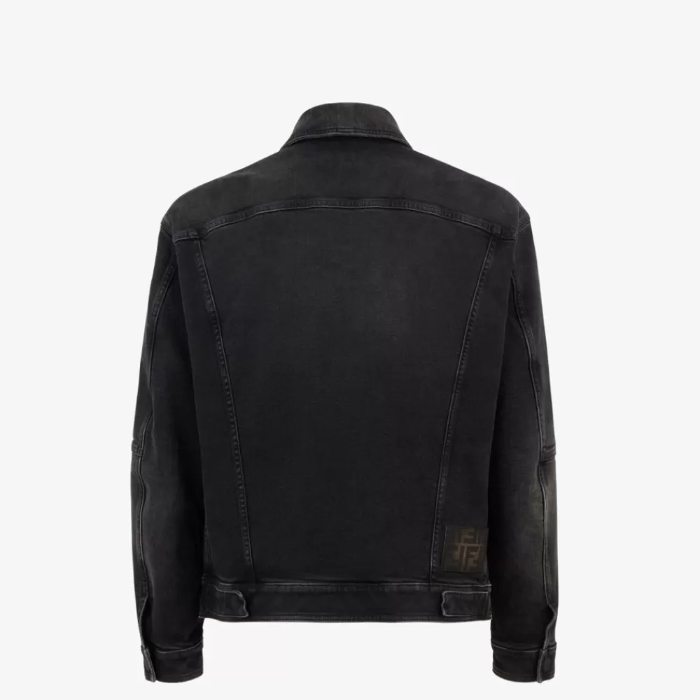 Cappotti E Capispalla>Fendi Giacca In Denim Nero