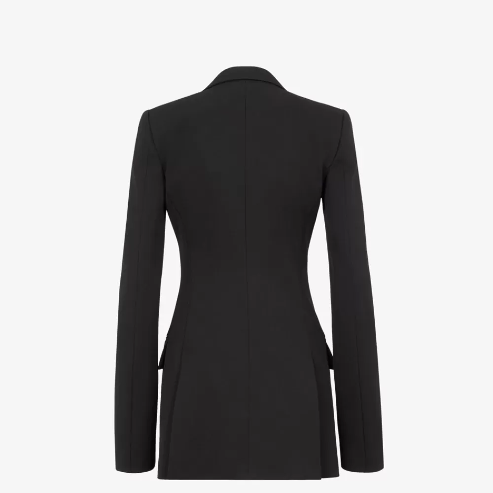 Giacche>Fendi Giacca In Grain De Poudre Nero