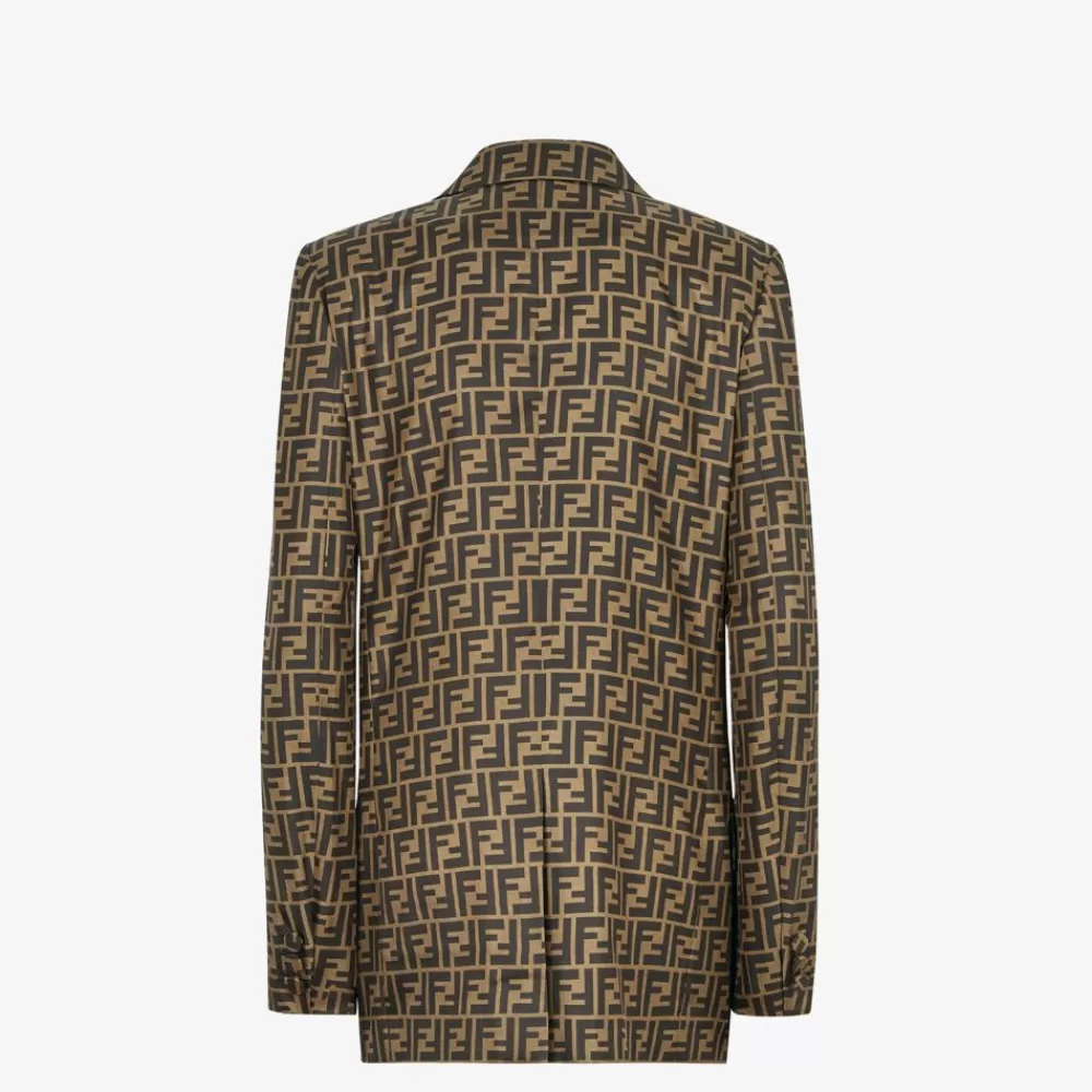 Giacche>Fendi Giacca In Seta Marrone