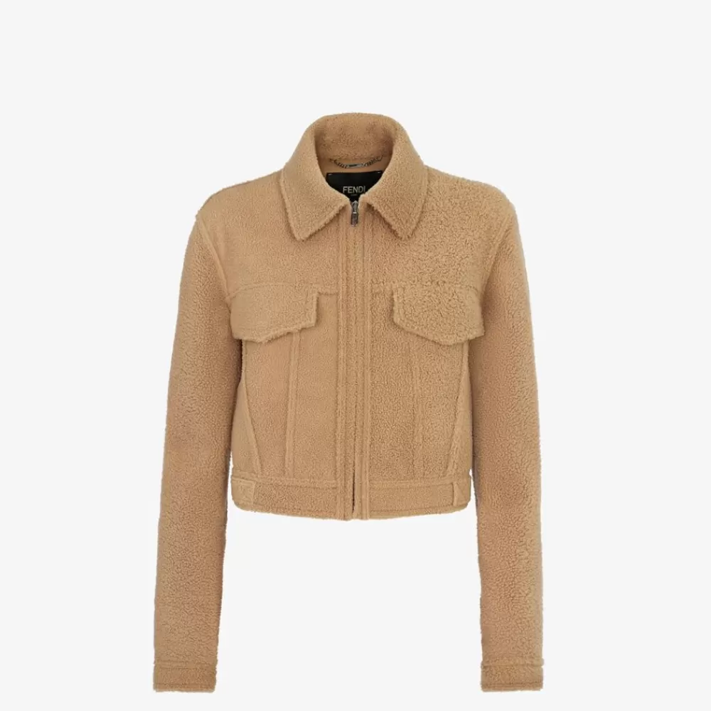 Cappotti E Capispalla>Fendi Giacca In Shearling Beige