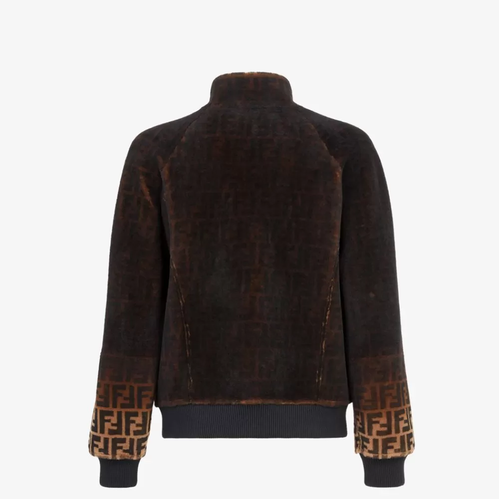 Cappotti E Capispalla>Fendi Giacca In Shearling Ff Marrone