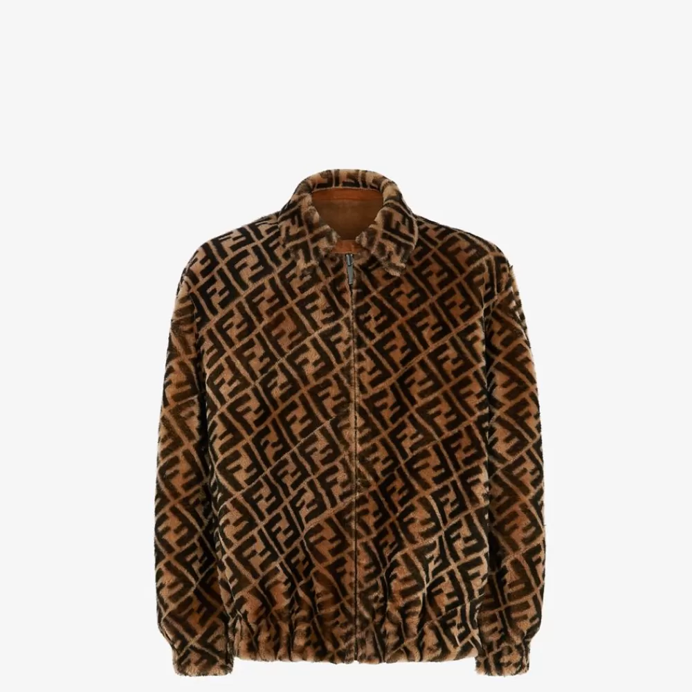 Cappotti E Capispalla>Fendi Giacca In Shearling Marrone
