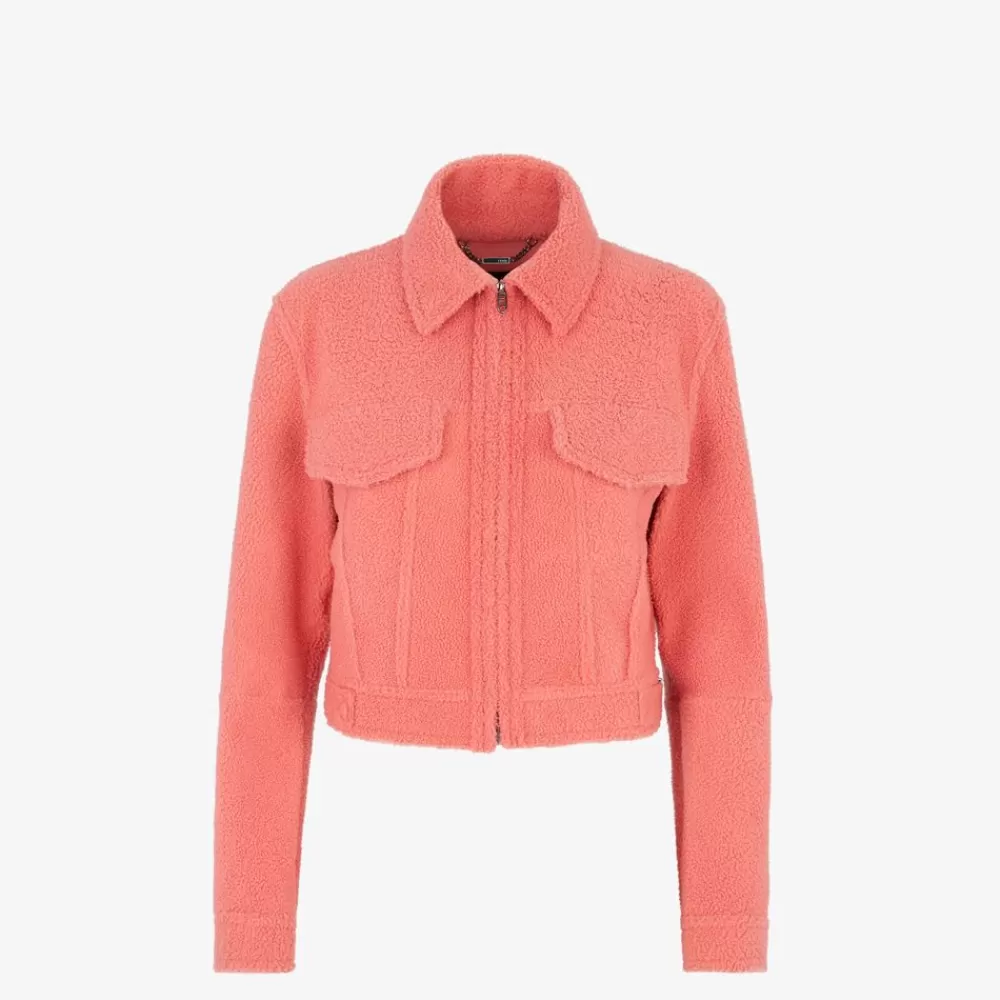 Cappotti E Capispalla>Fendi Giacca In Shearling Rosa