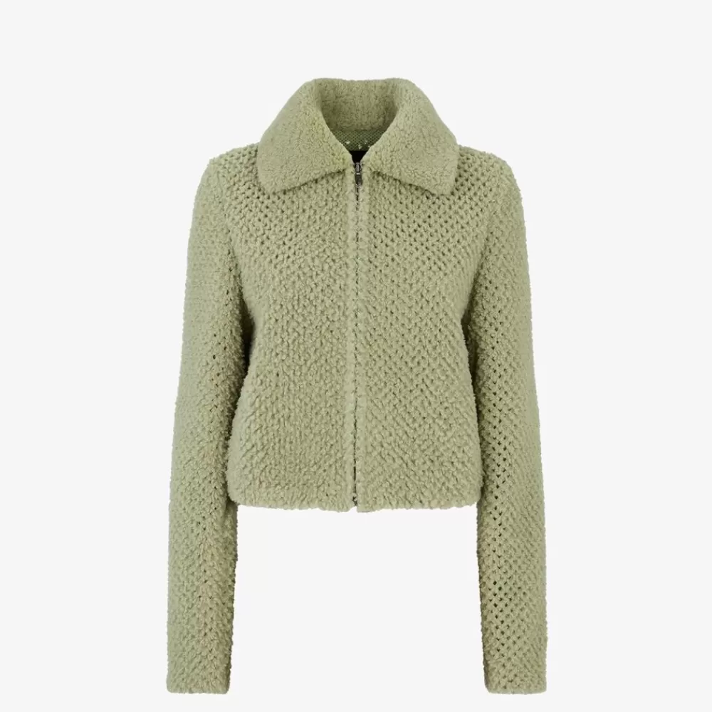 Cappotti E Capispalla>Fendi Giacca In Shearling Verde