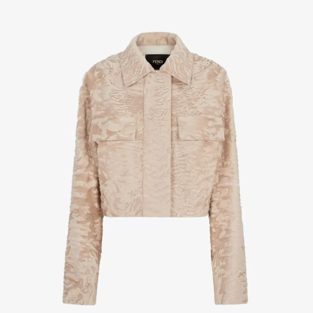 Cappotti E Capispalla>Fendi Giacca In Swakara Beige