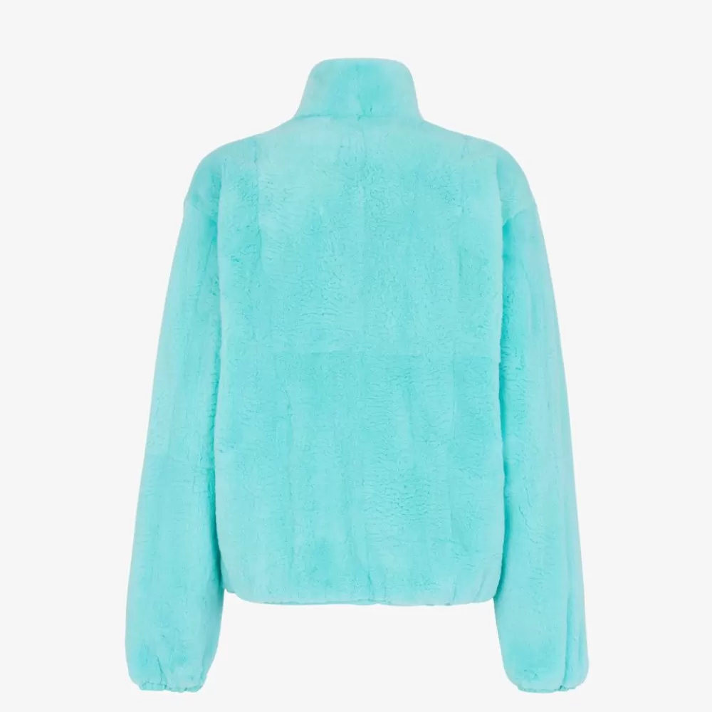 Cappotti E Capispalla>Fendi Giacca In Visone Azzurro