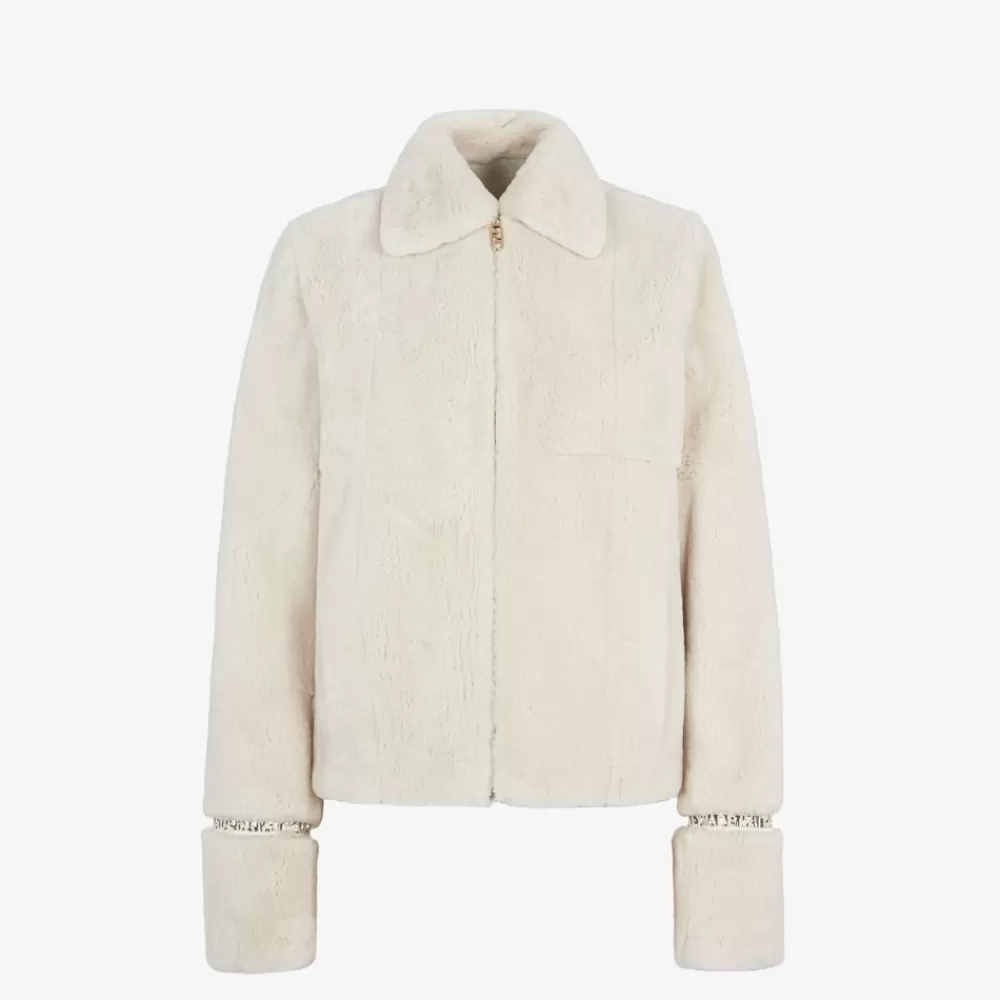 Cappotti E Capispalla>Fendi Giacca In Visone Bianco
