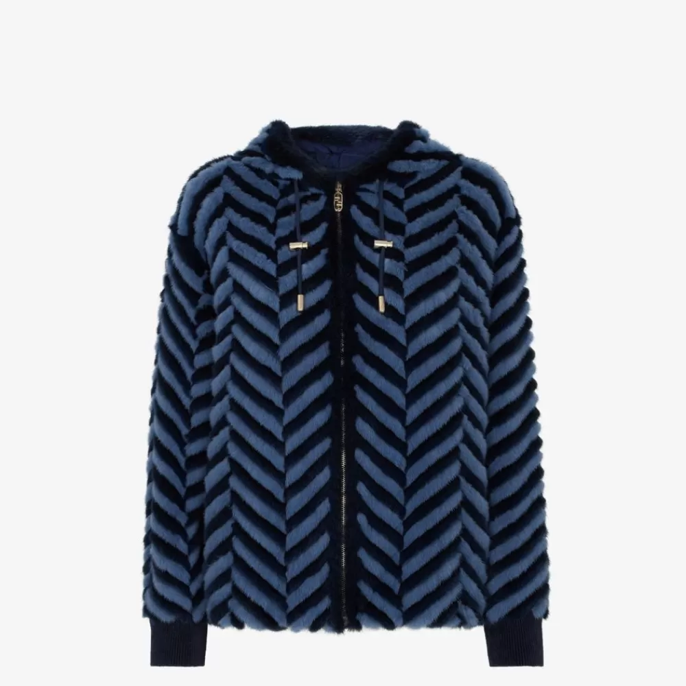Cappotti E Capispalla>Fendi Giacca In Visone Blu