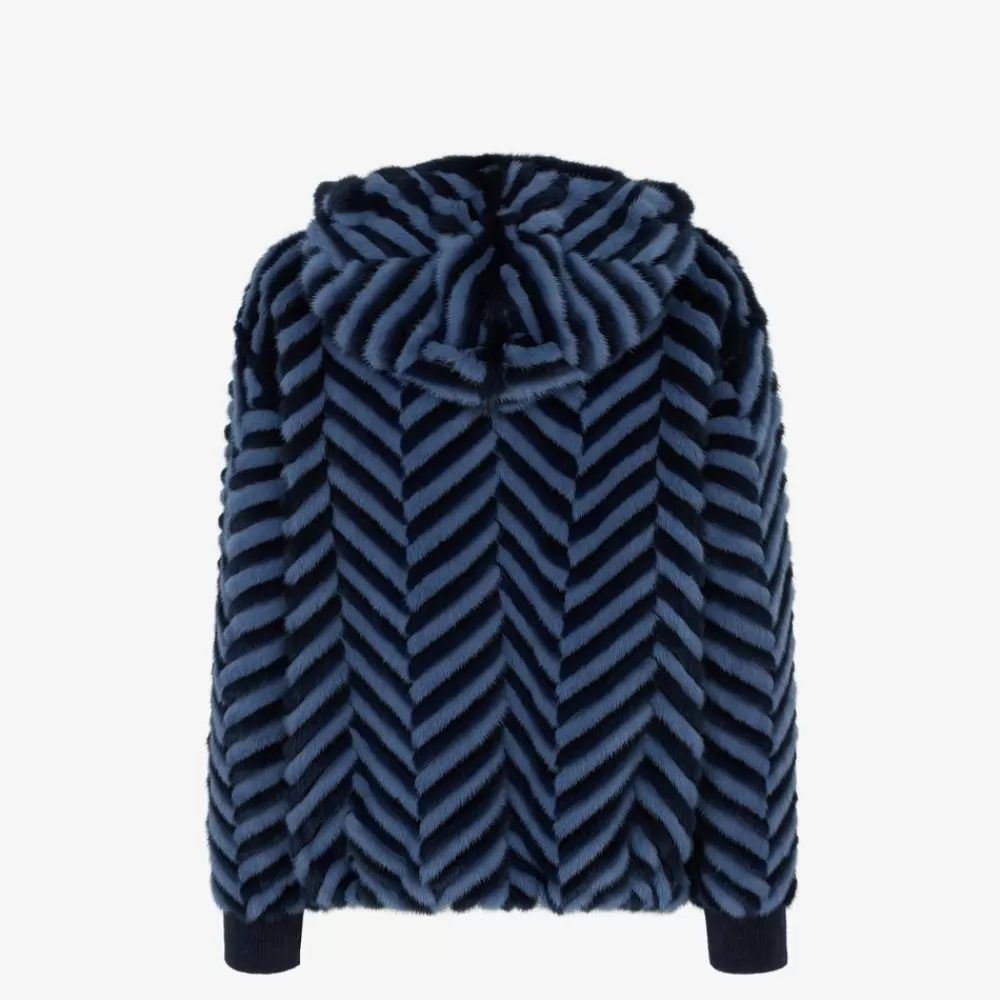 Cappotti E Capispalla>Fendi Giacca In Visone Blu