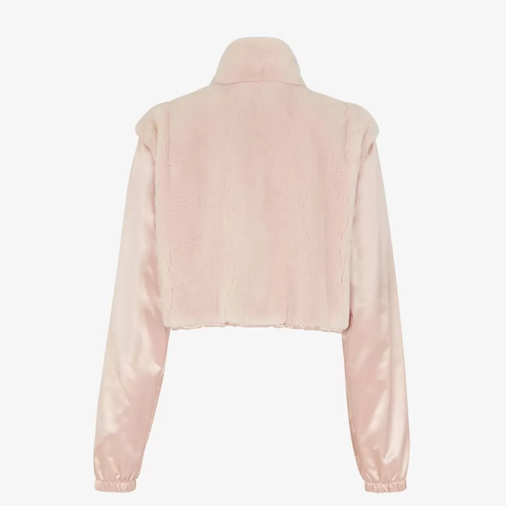 Cappotti E Capispalla>Fendi Giacca In Visone E Nylon Rosa