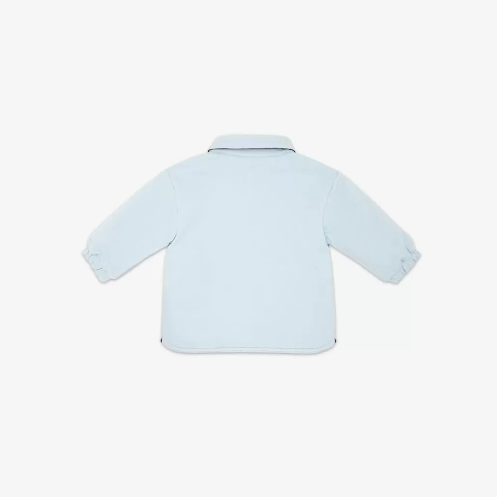 Bambina>Fendi Giacca-Camicia Double Face In Nylon Ff E Felpa Azzurra