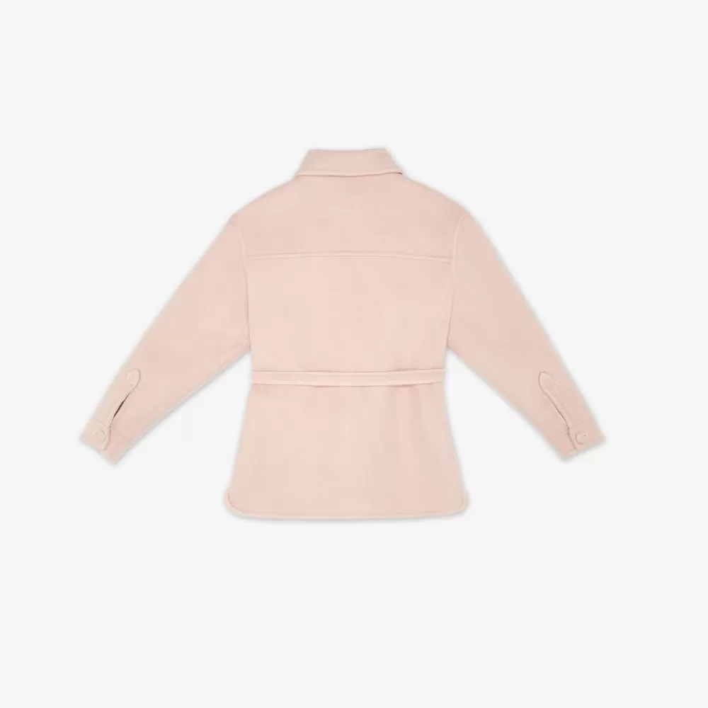 Abbigliamento>Fendi Giacca-Camicia In Tessuto Doppio Rosa E Con Logo Ff Crema E Rosa