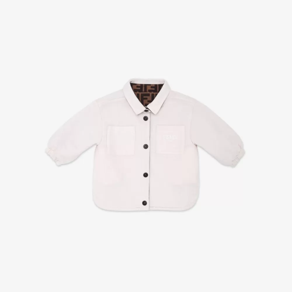 Bambina>Fendi Giacca-Camicia Reversibile In Nylon Ff E Felpa Rosa