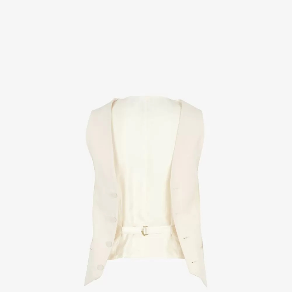 Giacche>Fendi Gilet In Lana Bianca