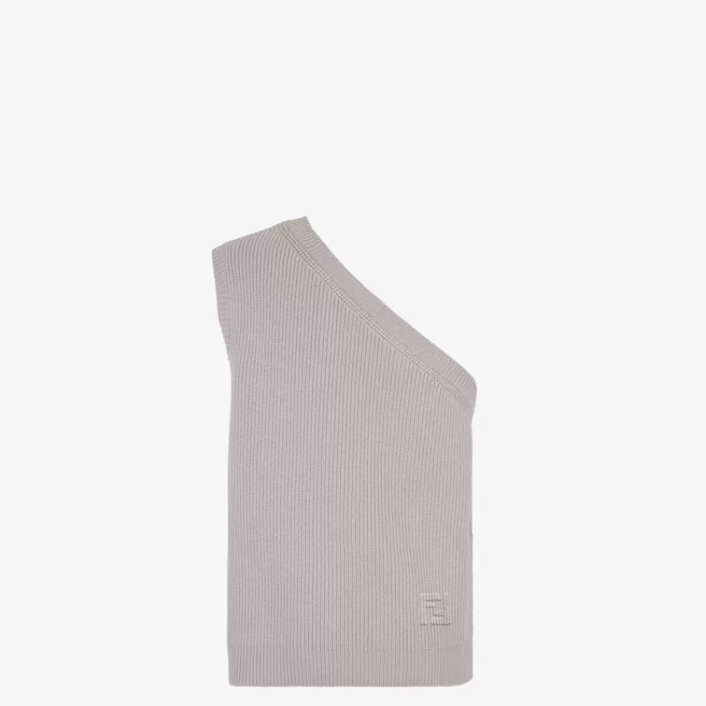Maglieria>Fendi Gilet In Lana E Cashmere Lilla