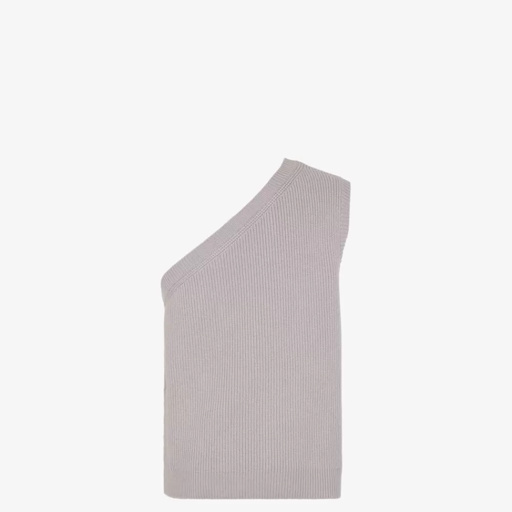 Maglieria>Fendi Gilet In Lana E Cashmere Lilla
